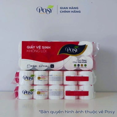 Set 3 Bịch Giấy Vệ Sinh POSY 10 Cuộn 3 Lớp Mềm Mại Không Lõi - Giá chỉ 202.000 VND 6