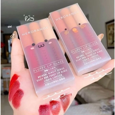 Set 3 Cây Son Kem Herorange Fluffy Lip Glaze Siêu Lì – Giá chỉ 54.000₫