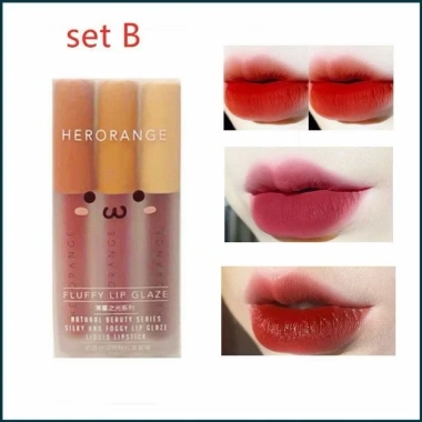 Set 3 Cây Son Kem Herorange Fluffy Lip Glaze Siêu Lì – Giá chỉ 54.000₫