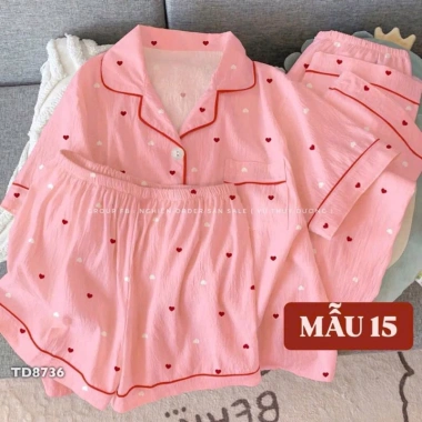 Sét 3 chi tiết áo, quần dài, quần sooc mặc nhà cực xinh - Giá ưu đãi 179k 7