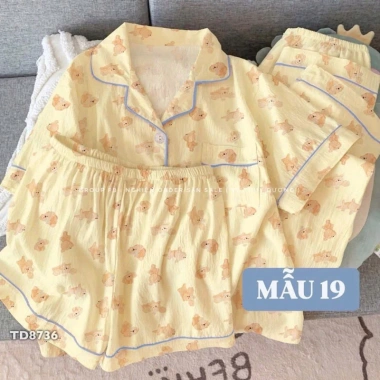 Sét 3 chi tiết áo, quần dài, quần sooc mặc nhà cực xinh - Giá ưu đãi 179k 9