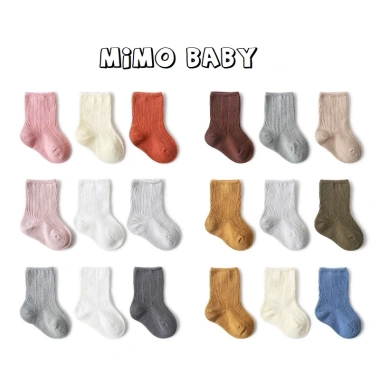 Set 3 đôi tất vớ trơn tone màu Hàn Quốc cho bé Mimo Baby T04 giảm còn 89.000 VND
