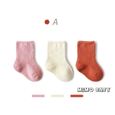 Set 3 đôi tất vớ trơn tone màu Hàn Quốc cho bé Mimo Baby T04 giảm còn 89.000 VND