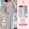 Set 3 Món Áo Dây, Áo Khoác Ren Viền, Quần Dài Form Rộng Thun Tăm SE112 229k