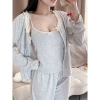 Set 3 Món Áo Dây, Áo Khoác Ren Viền, Quần Dài Form Rộng Thun Tăm SE112 229k 4