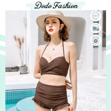 Set 3 món Đồ bơi nữ tay dài, Bikini 2 mảnh quần đùi + áo choàng tắm trẻ trung giá 52.000₫ 5