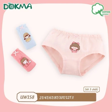 Set 3 Quần Chip Cotton Tam Giác Bé Gái Size Lớn Dokma UW158 - Giá chỉ 99.000đ 2