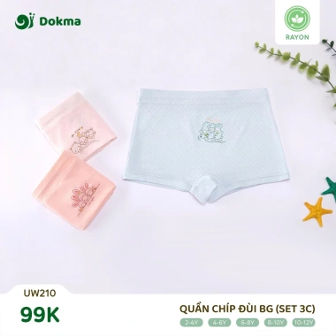 Set 3 Quần Chip Đùi Bé Gái DOKMA Chất Thông Hơi Màu Ngẫu Nhiên - Giá chỉ 99.000 (Giảm từ 126.720) 3