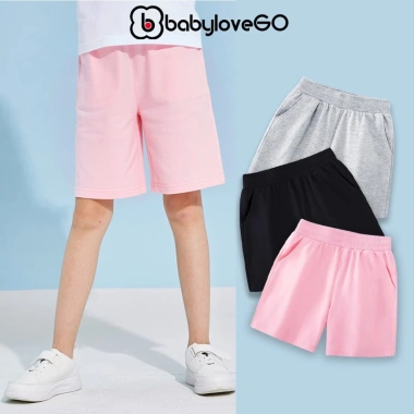 Set 3 quần đùi bé gái BabyloveGO QT005, quần sooc 10-45kg, giảm giá 99.000 VND