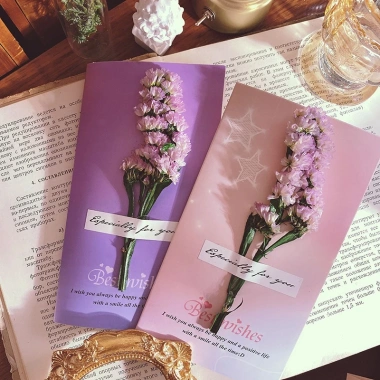 Set 3 thiệp hoa khô đa màu - Thiệp chúc mừng Valentine, 8/3, 20/10, 48.800₫ 3