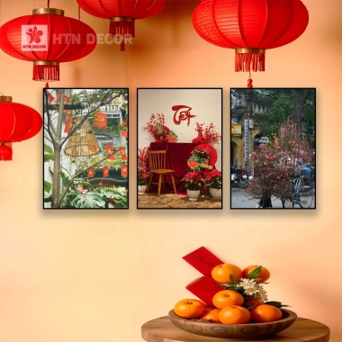 Set 3 Tranh Treo Tường Tết 2.026 Cao Cấp Trang Trí Tết Bính Ngọ HTN DECOR Giá Ưu Đãi 315.000 VND 4