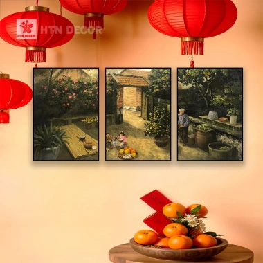 Set 3 Tranh Treo Tường Tết 2.026 Cao Cấp Trang Trí Tết Bính Ngọ HTN DECOR Giá Ưu Đãi 315.000 VND 5