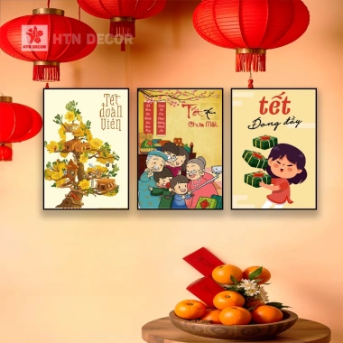Set 3 Tranh Treo Tường Tết 2.026 Cao Cấp Trang Trí Tết Bính Ngọ HTN DECOR Giá Ưu Đãi 315.000 VND 7