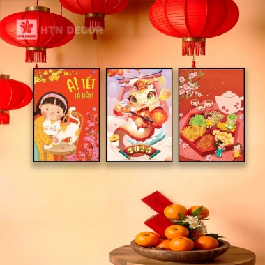 Set 3 Tranh Treo Tường Tết 2.026 Cao Cấp Trang Trí Tết Bính Ngọ HTN DECOR Giá Ưu Đãi 315.000 VND 8
