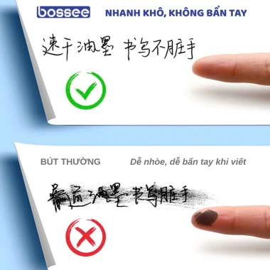 Set 30 bút bi gel ST viết trơn mực xanh và đen, chữ đẹp cho học sinh sinh viên 5