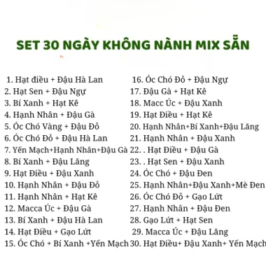 Set 30 ngày hạt dinh dưỡng nấu sữa mix sẵn – Hạt làm sữa ăn dặm cho bé, giá ưu đãi 89.000₫ 6