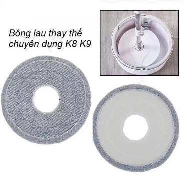 Sét 3/4/5 Miếng vải thay thế bộ lau nhà K8 K9 MOP - Bông lau sê cua, giẻ lau tròn 55.000 VND 2