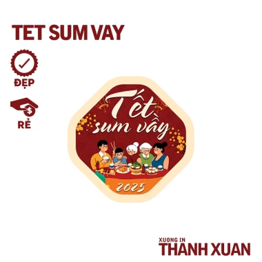 Set 35 tem dán Tết - Đã cắt sẵn, nhãn bóc dán chúc mừng Năm Mới 2.025, 18.000₫ 5
