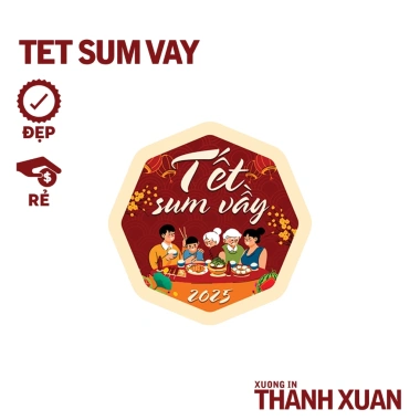 Set 35 tem dán Tết - Đã cắt sẵn, nhãn bóc dán chúc mừng Năm Mới 2.025, 18.000₫ 10