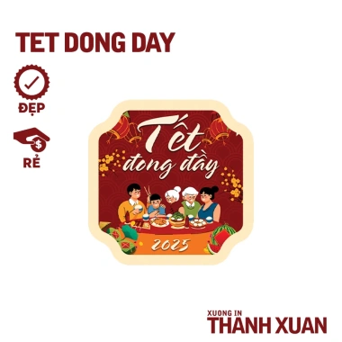 Set 35 tem dán Tết đầy, cắt sẵn kích thước chuẩn - Nhãn chúc mừng Năm Mới 2.025