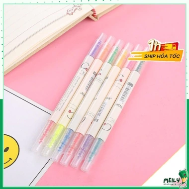 Set 3/6 bút highlight 2 đầu Pastel, nhiều màu, bút nhớ MEILY, giá ưu đãi 11.250 VND