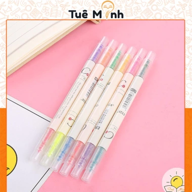 Set 3/6 Bút Highlight 2 Đầu Pastel VPPTUEMINH - Nhiều Màu, Giá 10.350₫