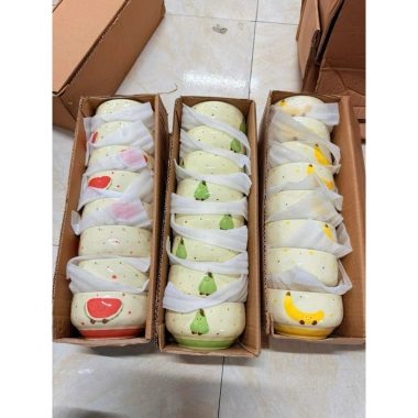 Set 4 bát con sứ hình trái cây – bát ăn dặm cho bé, quà tặng, chỉ 45.000đ