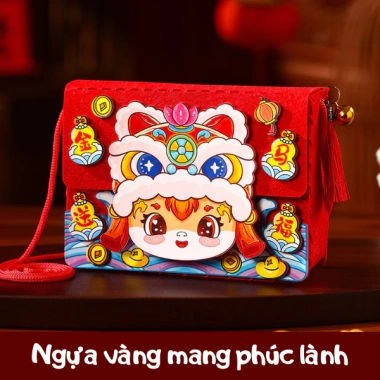 Set 4 Bộ Nguyên Liệu Làm Túi DIY - Túi Vải Không Dệt, Túi Lì Xì Vải Nỉ cho Tết Ất Tỵ 2.025 - Giá Ưu Đãi 39.680đ