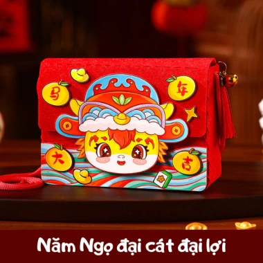 Set 4 Bộ Nguyên Liệu Làm Túi DIY - Túi Vải Không Dệt, Túi Lì Xì Vải Nỉ cho Tết Ất Tỵ 2.025 - Giá Ưu Đãi 39.680đ