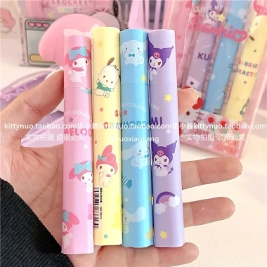 Set 4 bút dạ quang highlight Kuromi Melody Cinnamoroll Kitty Dễ thương, giá 34.999đ 5