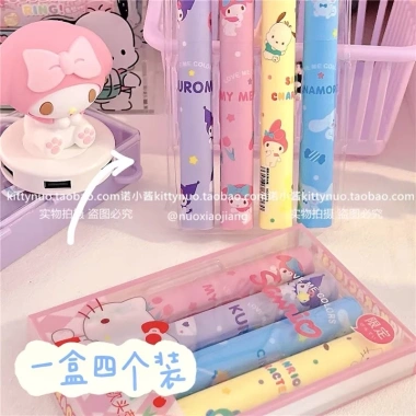Set 4 bút dạ quang highlight Kuromi Melody Cinnamoroll Kitty Dễ thương, giá 34.999đ 6