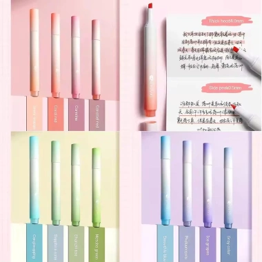 Set 4 Bút Dạ Quang Pastel Gradient - Đầu mềm, highlight sách học sinh, 20.000đ 4