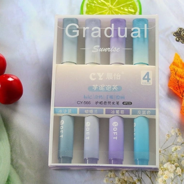Set 4 bút dạ quang pastel ngòi nềm & highlight Gradient Color - Giá 25.000₫ 7
