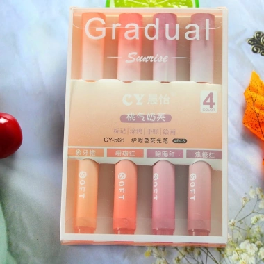 Set 4 bút dạ quang pastel ngòi nềm & highlight Gradient Color - Giá 25.000₫ 8