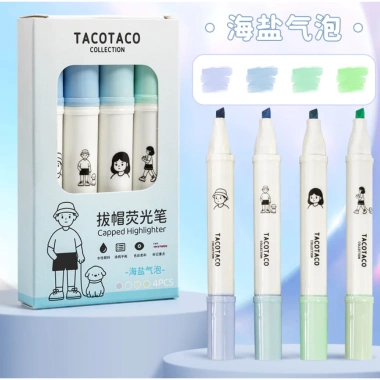 Set 4 Bút Highlight Mini TacoTaco Hidari - Bút Dạ Quang Đậm, Giá Ưu Đãi 27k 8