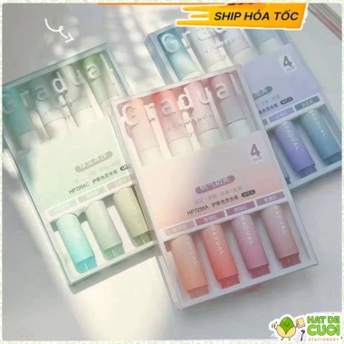 Set 4 bút highlight Pastel Trendy Gradual HI09 - Đánh dấu dạ quang màu dịu mắt, chỉ 25.300₫