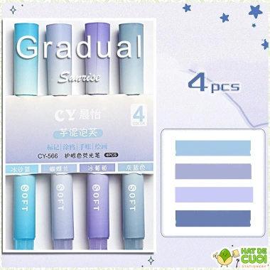 Set 4 bút highlight Pastel Trendy Gradual HI09 - Đánh dấu dạ quang màu dịu mắt, chỉ 25.300₫