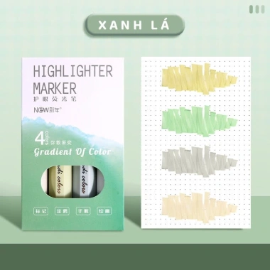 Set 4 bút nhớ highlight dạ quang gradient Màu xinh tông sáng giá ưu đãi 36.260₫