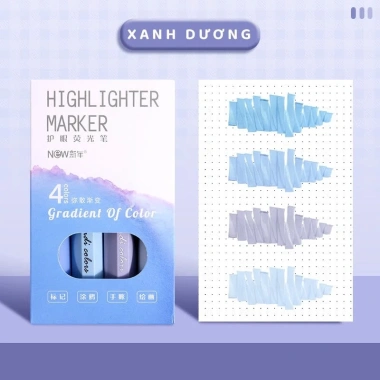 Set 4 bút nhớ highlight dạ quang gradient Màu xinh tông sáng giá ưu đãi 36.260₫