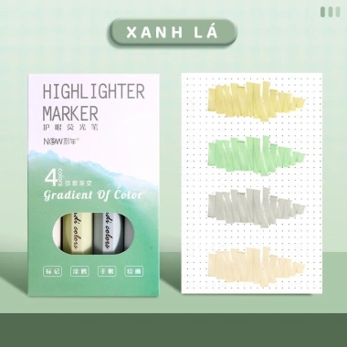 Set 4 Bút Nhớ Highlight Gradient Pastel, mực đều tươi sáng, chất lượng cao, đa chức năng, giá ưu đãi 36.260 VND 9