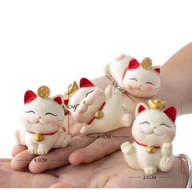 Sét 4 chú mèo thần tài trang trí phong thủy, giảm giá 99k, may mắn cho nhà 2