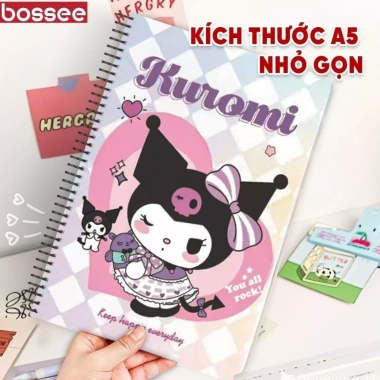 Set 4 cuốn Sổ lò xo A5 kẻ ngang hoạt hình Kuromi, Capybara, Gấu Dâu, Conan, Doraemon, Shin – 22.000₫ 3