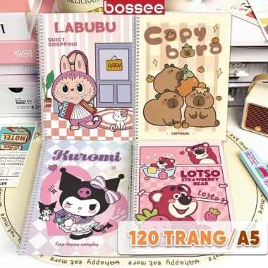 Set 4 cuốn Sổ lò xo A5 kẻ ngang hoạt hình Kuromi, Capybara, Gấu Dâu, Conan, Doraemon, Shin – 22.000₫ 7