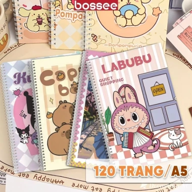 Set 4 cuốn Sổ lò xo A5 kẻ ngang hoạt hình Kuromi, Capybara, Gấu Dâu, Conan, Doraemon, Shin – 22.000₫ 8