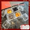 Set 4 Hũ Mứt Tết, Bánh Kẹo kèm Khay Thủy Tinh Cao Cấp Vân Caro Siêu Bắt Sáng - Sliver Full Box 6
