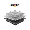 Set 4 Hũ Mứt Tết, Bánh Kẹo kèm Khay Thủy Tinh Cao Cấp Vân Caro Siêu Bắt Sáng - Sliver Full Box 10