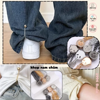 Set 4 Kẹp Nam Châm Cố Định Ống Quần Điều Chỉnh Dài Jean, Tây, Áo Thun 11.800đ
