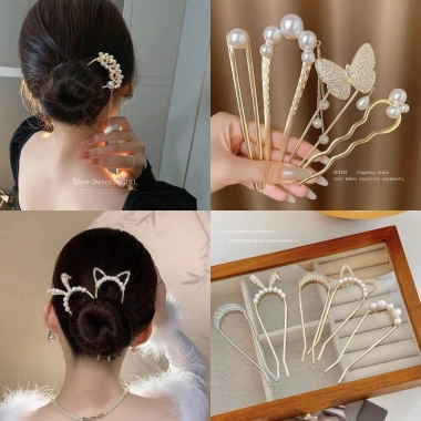 Set 4 Kẹp Tóc Chữ U Đính Đá Sang Trọng Thời Trang Nữ Giá Ưu Đãi 17.424 VND 2