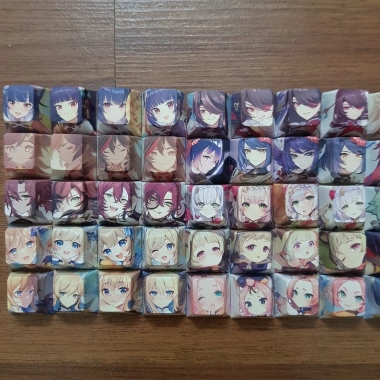 Set 4 nút keycap PBT Genshin Impact 50 nhân vật Kazuha Yelan, giá chỉ 50.000₫