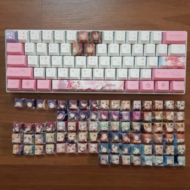 Set 4 nút keycap PBT Genshin Impact 50 nhân vật Kazuha Yelan, giá chỉ 50.000₫